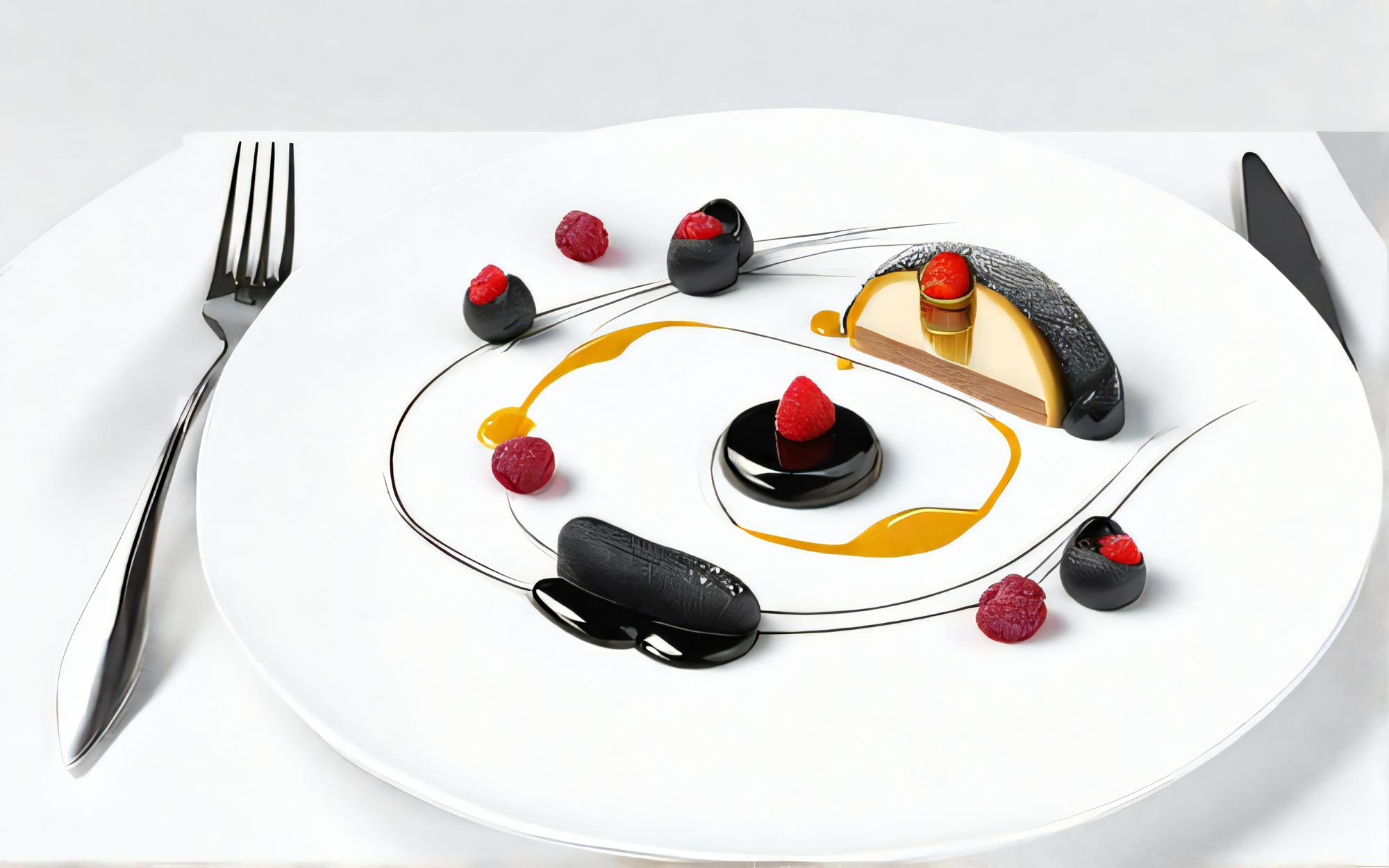 Stylized pricing visual with plated menus